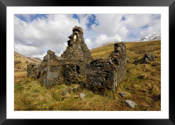 Ruined Croft Framed Mounted Print by Ronnie Reffin