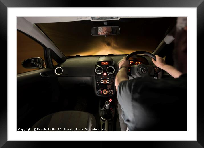 Night Driving Framed Mounted Print by Ronnie Reffin
