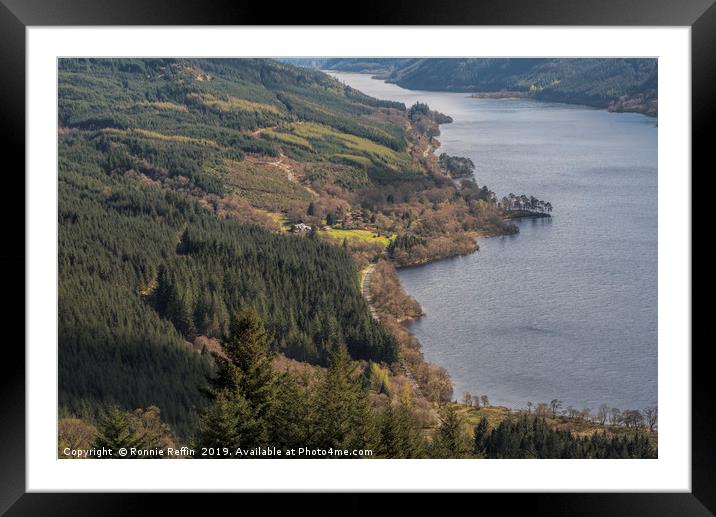 Loch Eck From Above Framed Mounted Print by Ronnie Reffin