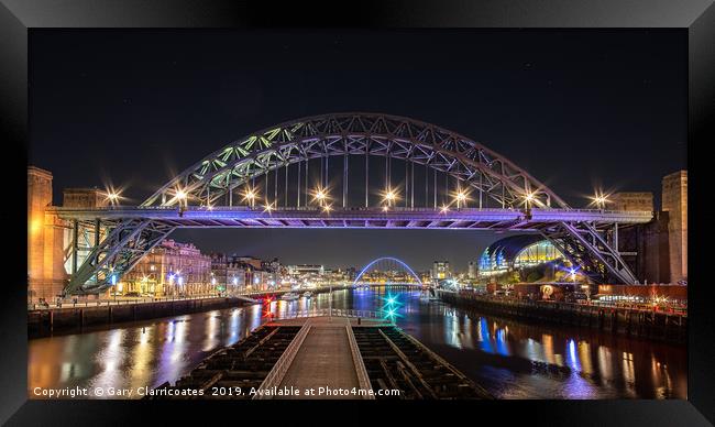 Newcastle Bridges Framed Print by Gary Clarricoates
