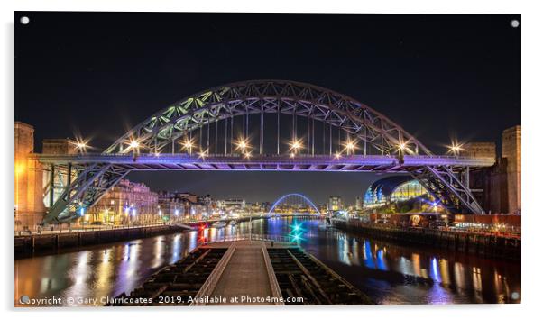 Newcastle Bridges Acrylic by Gary Clarricoates
