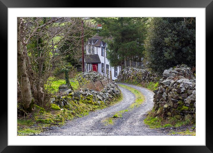 Country House down a lane on the Mourne Mountains Framed Mounted Print by Michael Harper