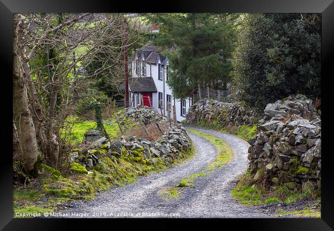 Country House down a lane on the Mourne Mountains Framed Print by Michael Harper