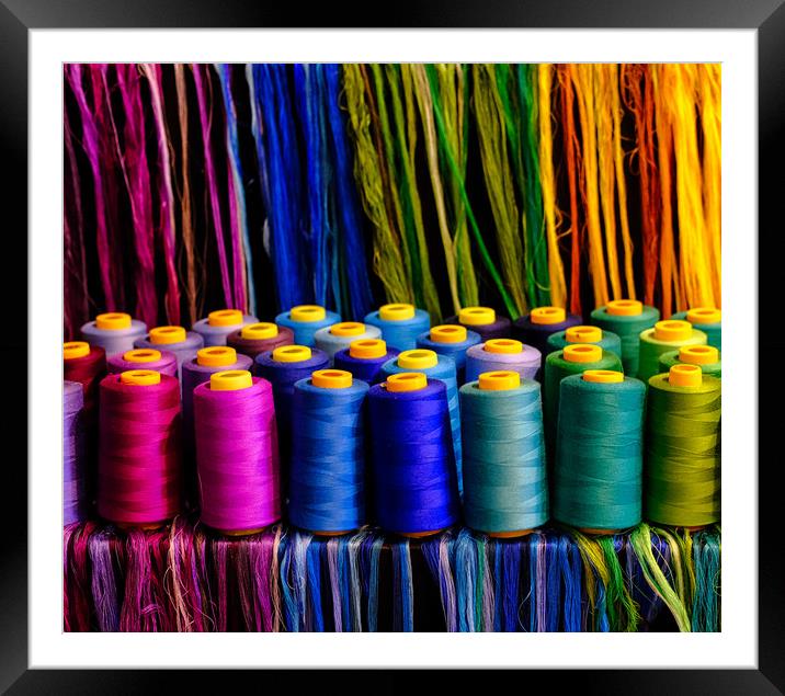 Spools of Colorful Thread Framed Mounted Print by Darryl Brooks