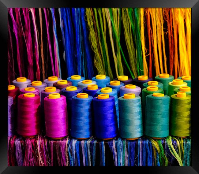 Spools of Colorful Thread Framed Print by Darryl Brooks