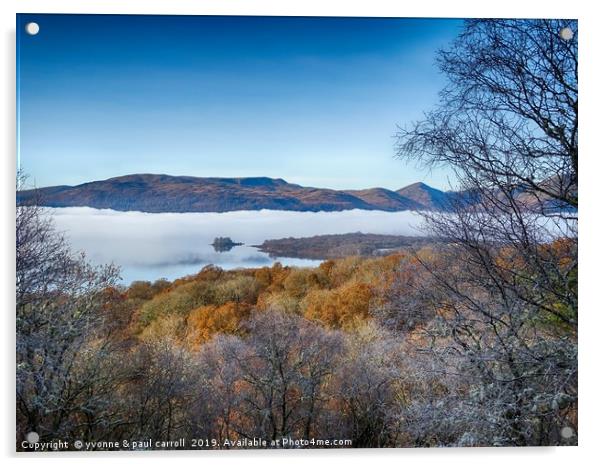Loch Lomond in the mist from inchcailloch island Acrylic by yvonne & paul carroll