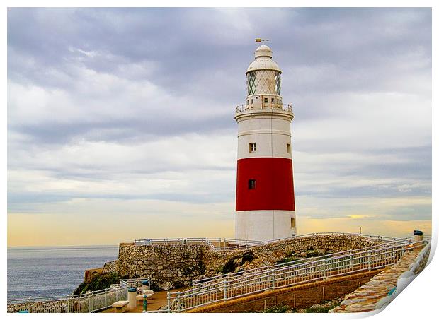 Europa Point Lighthouse Print by Catherine Joll