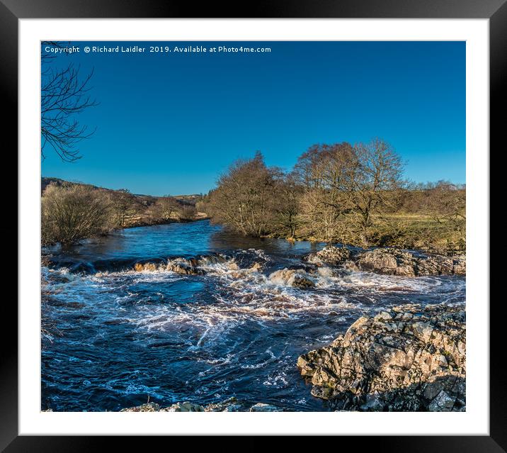 Winter Sun on the River Tees in Upper Teesdale Framed Mounted Print by Richard Laidler