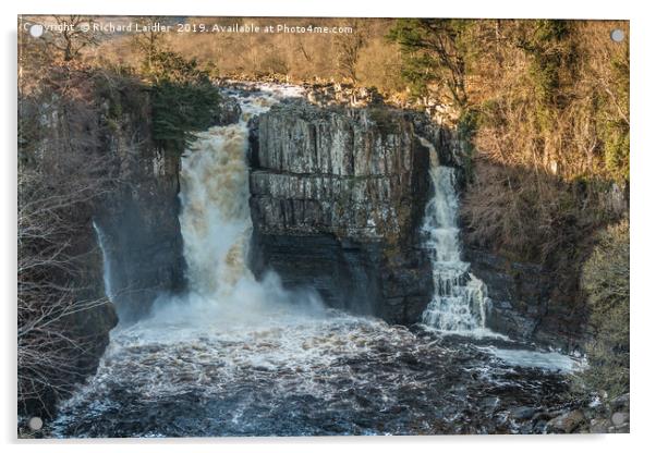 Winter Sun on High Force Waterfall, Teesdale Acrylic by Richard Laidler
