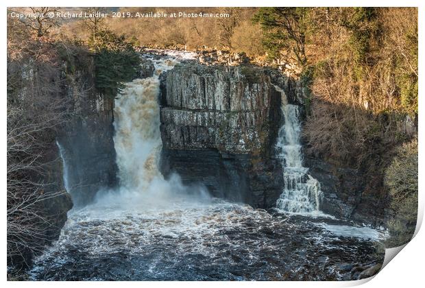 Winter Sun on High Force Waterfall, Teesdale Print by Richard Laidler