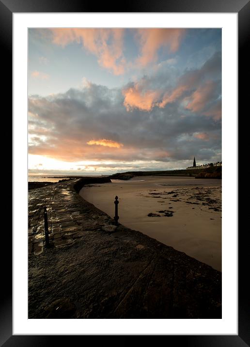 Cullercoats Bay sunrise. Framed Mounted Print by Jim Jones