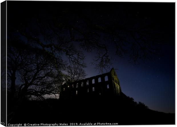 Ynyspandy Slate Mill Night Sky Photography, Snowdo Canvas Print by Creative Photography Wales