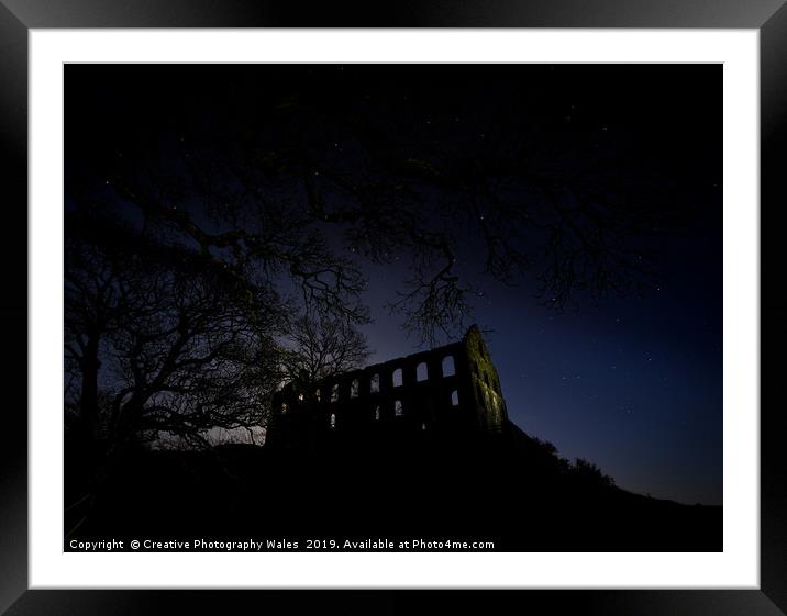 Ynyspandy Slate Mill Night Sky Photography, Snowdo Framed Mounted Print by Creative Photography Wales