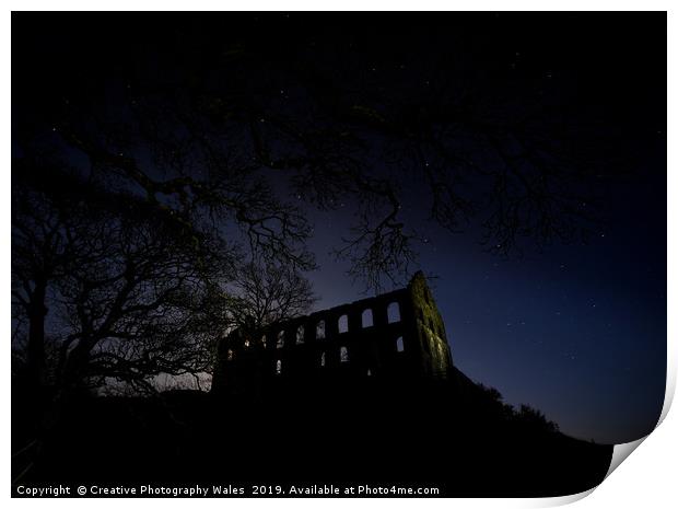 Ynyspandy Slate Mill Night Sky Photography, Snowdo Print by Creative Photography Wales