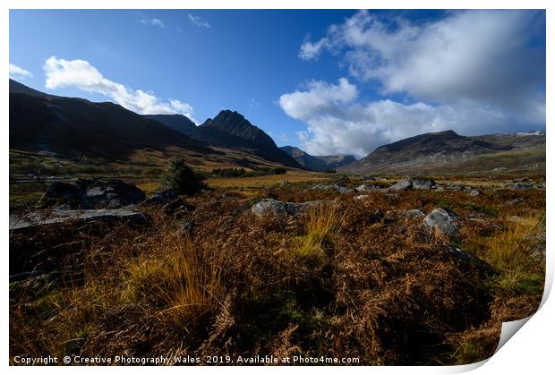 Tryfan Landscape, Snowdonia Print by Creative Photography Wales