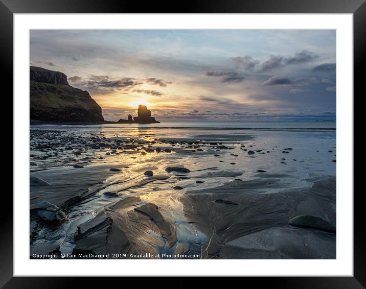 Talisker Bay Sunset Framed Mounted Print by Iain MacDiarmid