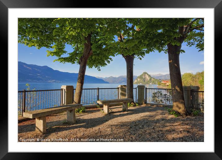 A Spring Evening at Lake Maggiore Framed Mounted Print by Gisela Scheffbuch