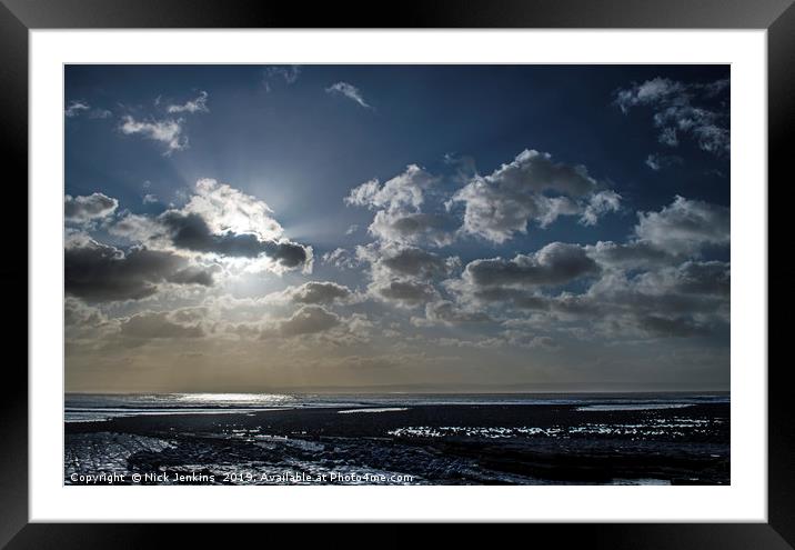 Morning Sky over Llantwit Major Beach Framed Mounted Print by Nick Jenkins