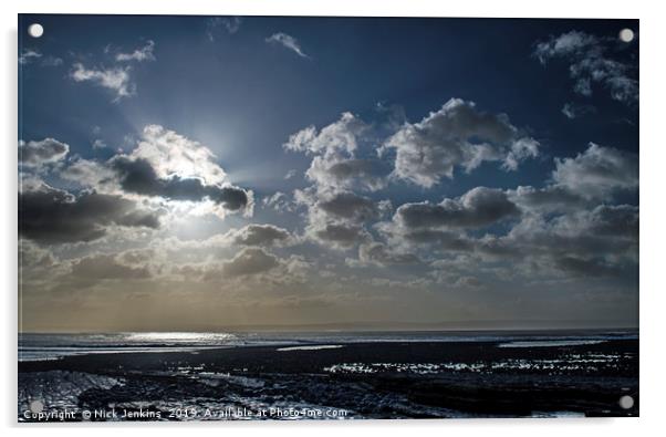 Morning Sky over Llantwit Major Beach Acrylic by Nick Jenkins
