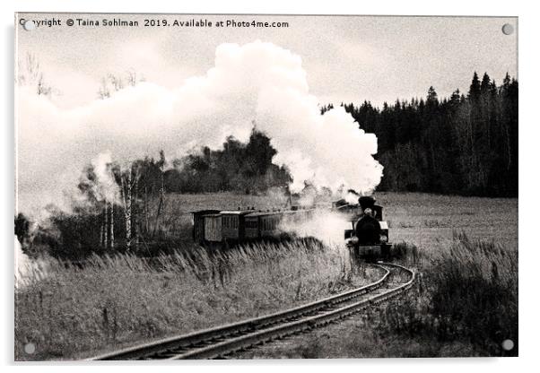 Classic Steam Train on Jokionen Museum Railway Acrylic by Taina Sohlman