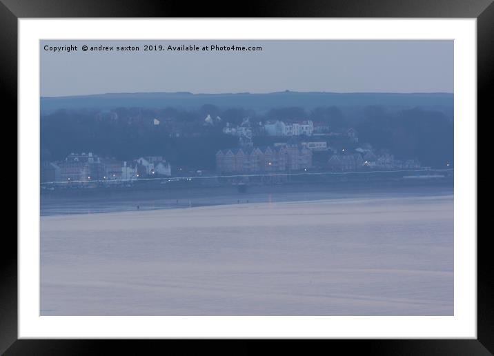 LOW TIDE FILEY Framed Mounted Print by andrew saxton