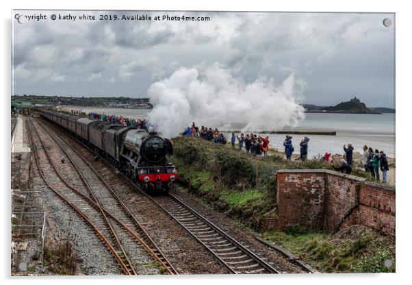 The Flying Scotsman, at St Michaels mount Cornwall Acrylic by kathy white