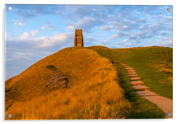 Glastonbury Tor in Somerset Acrylic by Chris Dorney