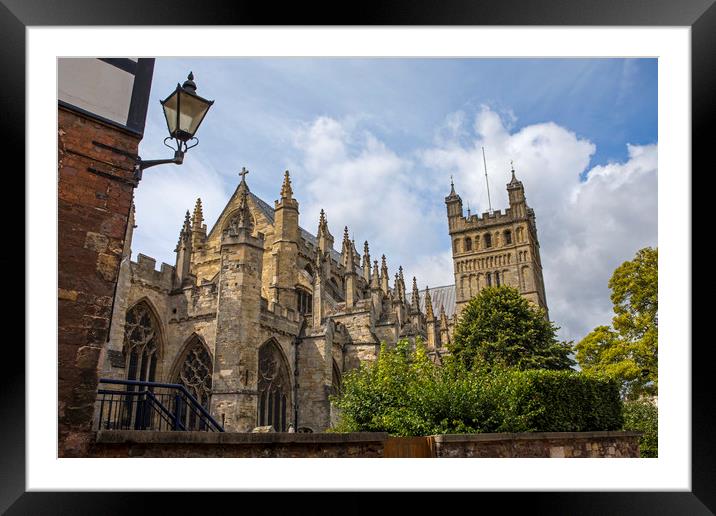 Exeter Cathedral in Devon Framed Mounted Print by Chris Dorney