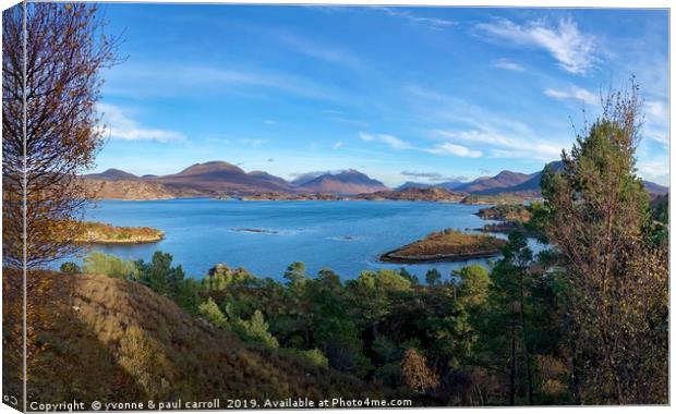 Looking over to Torridon from Applecross Peninsula Canvas Print by yvonne & paul carroll