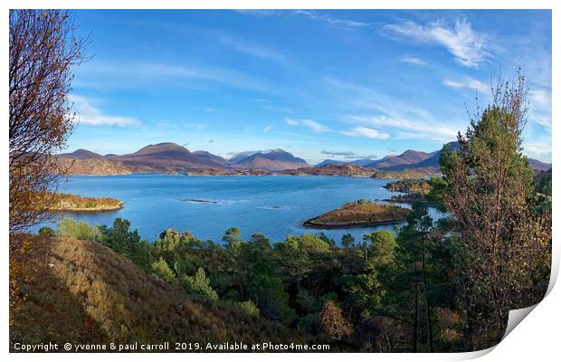 Looking over to Torridon from Applecross Peninsula Print by yvonne & paul carroll