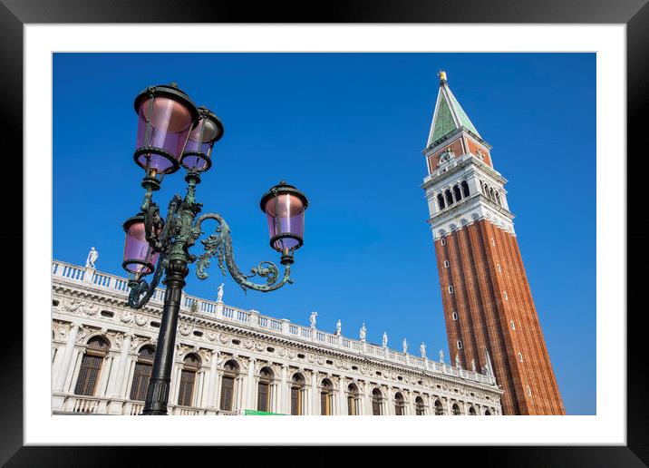 St. Marks Campanile in Venice Framed Mounted Print by Chris Dorney