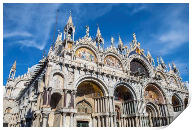 St. Marks Basilica in Venice Print by Chris Dorney