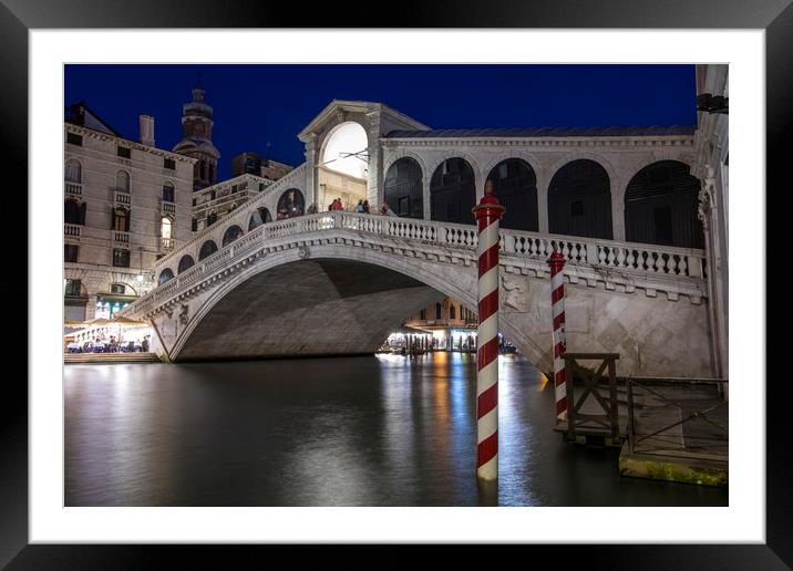 Rialto Bridge in Venice Framed Mounted Print by Chris Dorney