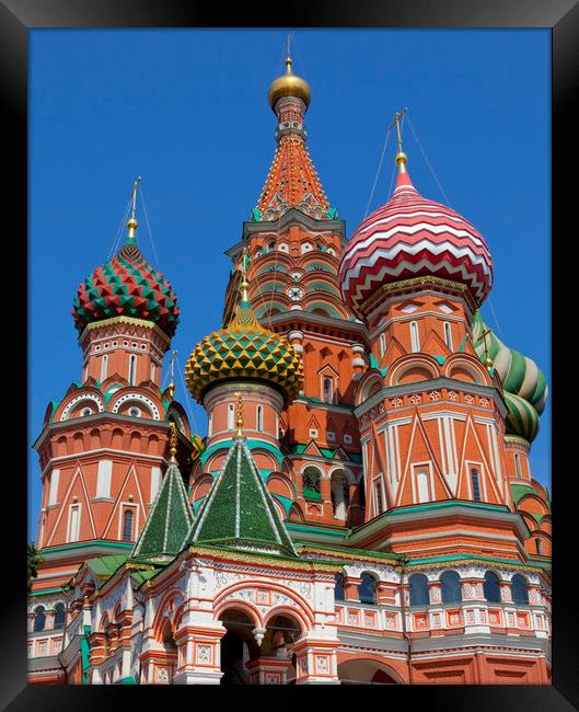 Saint Basils Cathedral in Moscow Framed Print by Chris Dorney