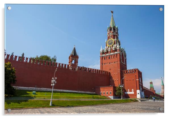 Spasskaya Tower of the Kremlin in Moscow Acrylic by Chris Dorney