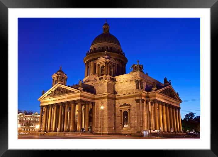 St. Isaacs Cathedral in St. Petersburg Framed Mounted Print by Chris Dorney