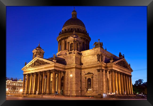 St. Isaacs Cathedral in St. Petersburg Framed Print by Chris Dorney