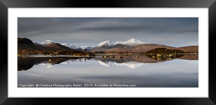 Loch Nah Achlaise, Rannoch Moor, Glencoe, Scotland, UK Framed Mounted Print by Creative Photography Wales