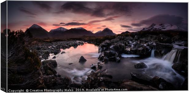 Dawn Light, The River Sligachan on Isle of Skye Canvas Print by Creative Photography Wales
