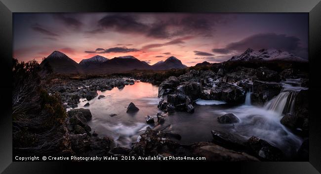 Dawn Light, The River Sligachan on Isle of Skye Framed Print by Creative Photography Wales