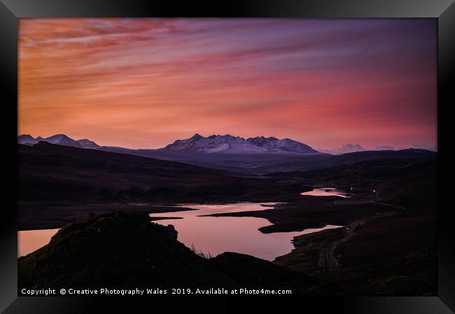 Landscape View over Loch Fada from Storr on Isle o Framed Print by Creative Photography Wales