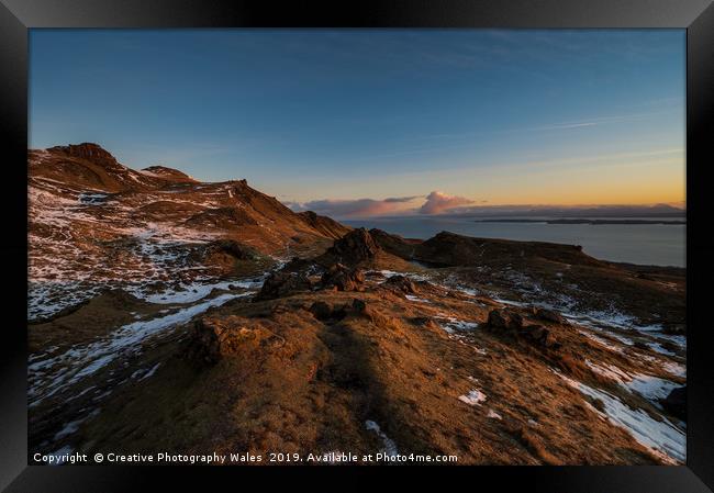 Landscape View over Loch Fada from Storr on Isle o Framed Print by Creative Photography Wales