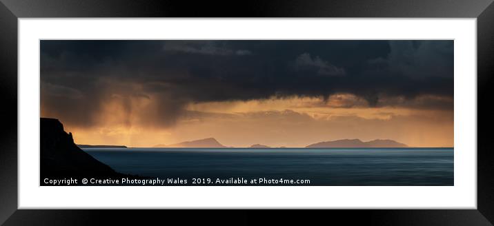 Evening Light over Isle of Harris from Isle of Sky Framed Mounted Print by Creative Photography Wales