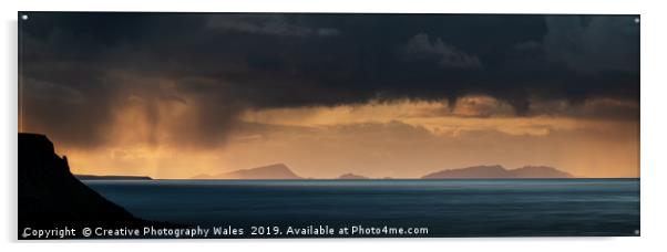 Evening Light over Isle of Harris from Isle of Sky Acrylic by Creative Photography Wales