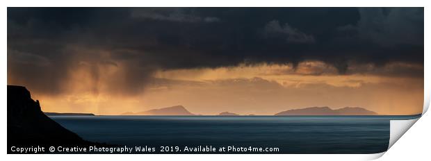 Evening Light over Isle of Harris from Isle of Sky Print by Creative Photography Wales