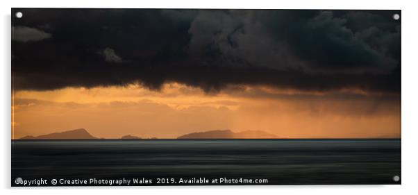 Evening Light over Isle of Harris from Isle of Sky Acrylic by Creative Photography Wales