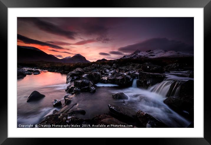 Dawn Light, The River Sligachan on Isle of Skye Framed Mounted Print by Creative Photography Wales