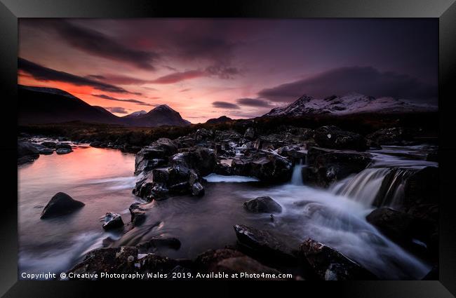 Dawn Light, The River Sligachan on Isle of Skye Framed Print by Creative Photography Wales