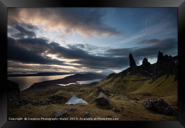 The Old Man of Storr at Dawn Framed Print by Creative Photography Wales