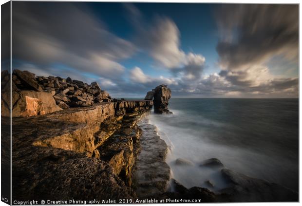 Pulpit Rock at Portland Bill on the Jurassic Coast Canvas Print by Creative Photography Wales